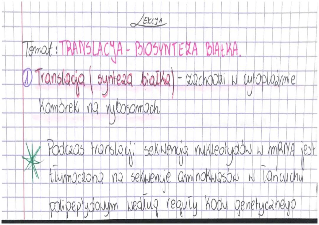 Proces Translacji w Biosyntezie Białek
