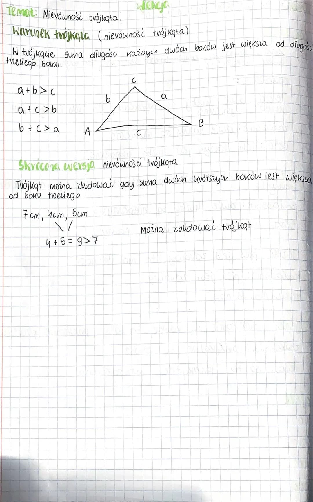 warunek trójkąta (nierówność trójkąta)