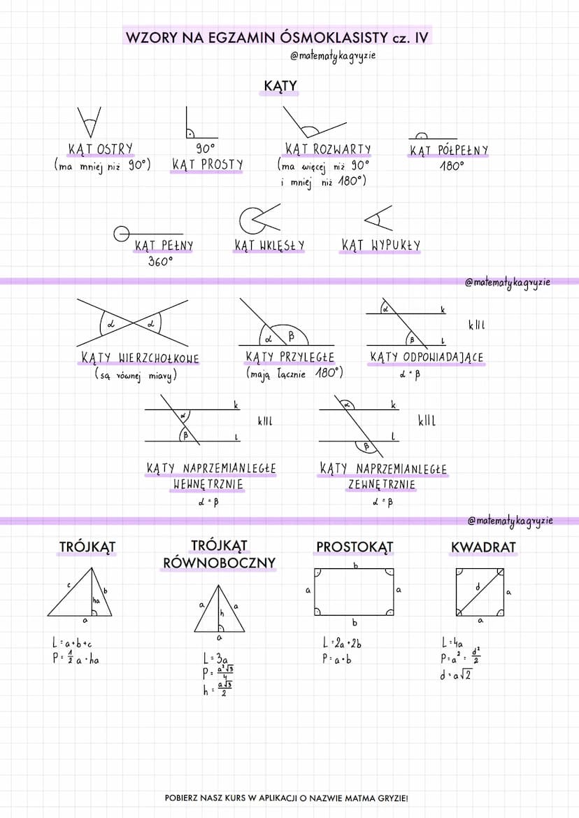 CYFRY RZYMSKIE
I-1
V-5
X-10
L-50
(-100
D-500 XIII-13
M-1000
WZORY NA EGZAMIN ÓSMOKLASISTY cz. I
@matematyka gryzie
IX-9
XL-40
CD-400
CM-900
