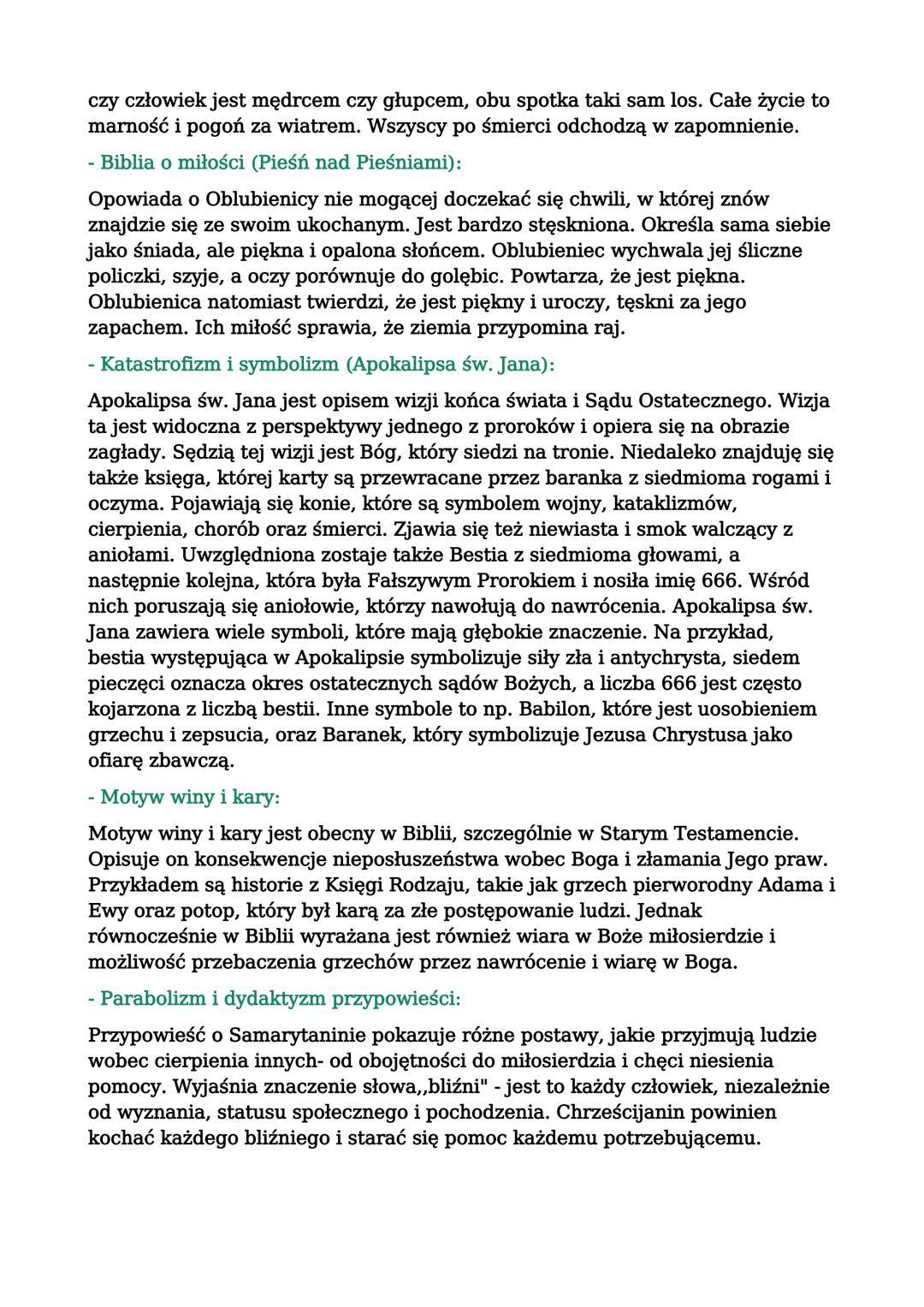 BIBLIA
1. WYBRANE POSTACI BIBLIJNE
Mojżesz- przywódca Izraelitów, wychowany na dworze faraona; wyprowadził
lud Izraela z Egiptu; symbol przy