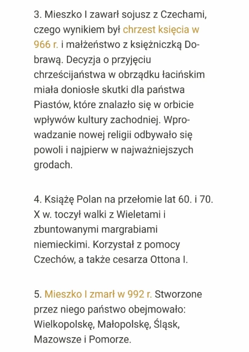 Początki państwa polskiego
1. W X w. doszło do ekspansji plemienia
Polan. Władzę nad nimi objął ród
Piastów. W pierwszej kolejności jego
prz