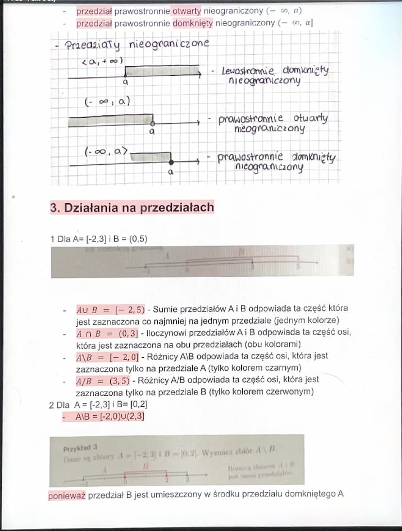 1. Działania na zbiorach
• Definicja - iloczynem zbiorów A i B (nazywanym również częścią wspólną
zbiorów) nazywamy zbiór elementów, które n