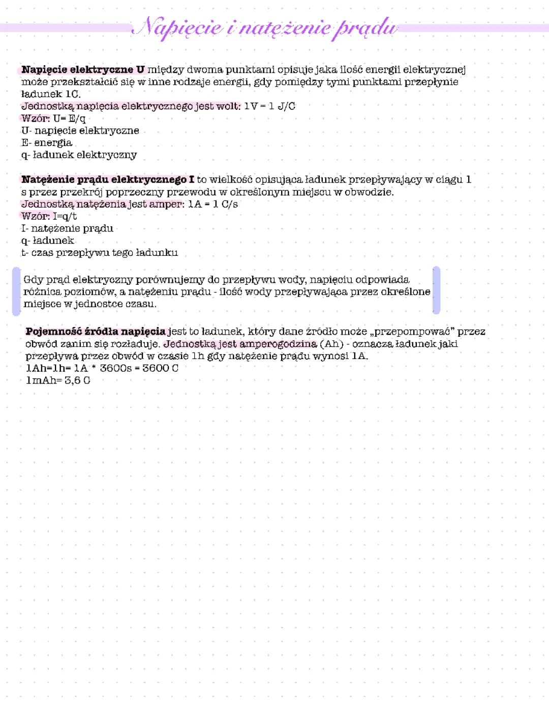 Napięcie i natężenie prądu