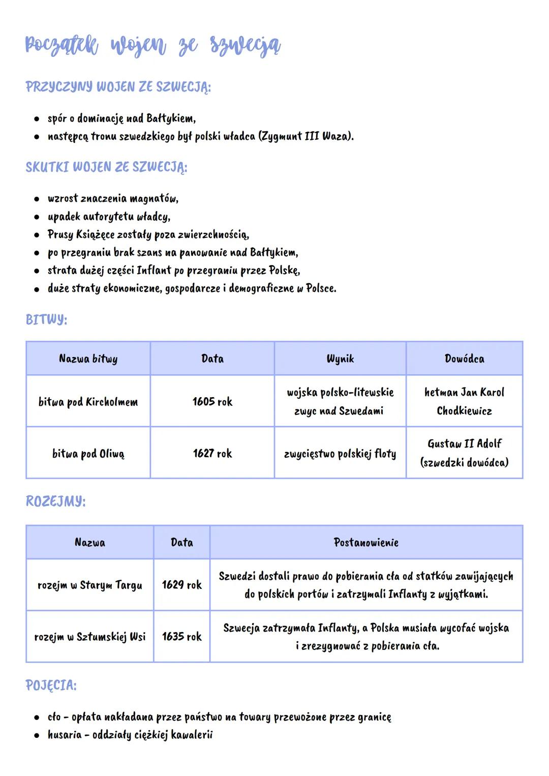 # Początek wojen ze szwecją

PRZYCZYNY WOJEN ZE SZWECJĄ:

*   spór o dominację nad Bałtykiem,
*   następcą tronu szwedzkiego był polski wład