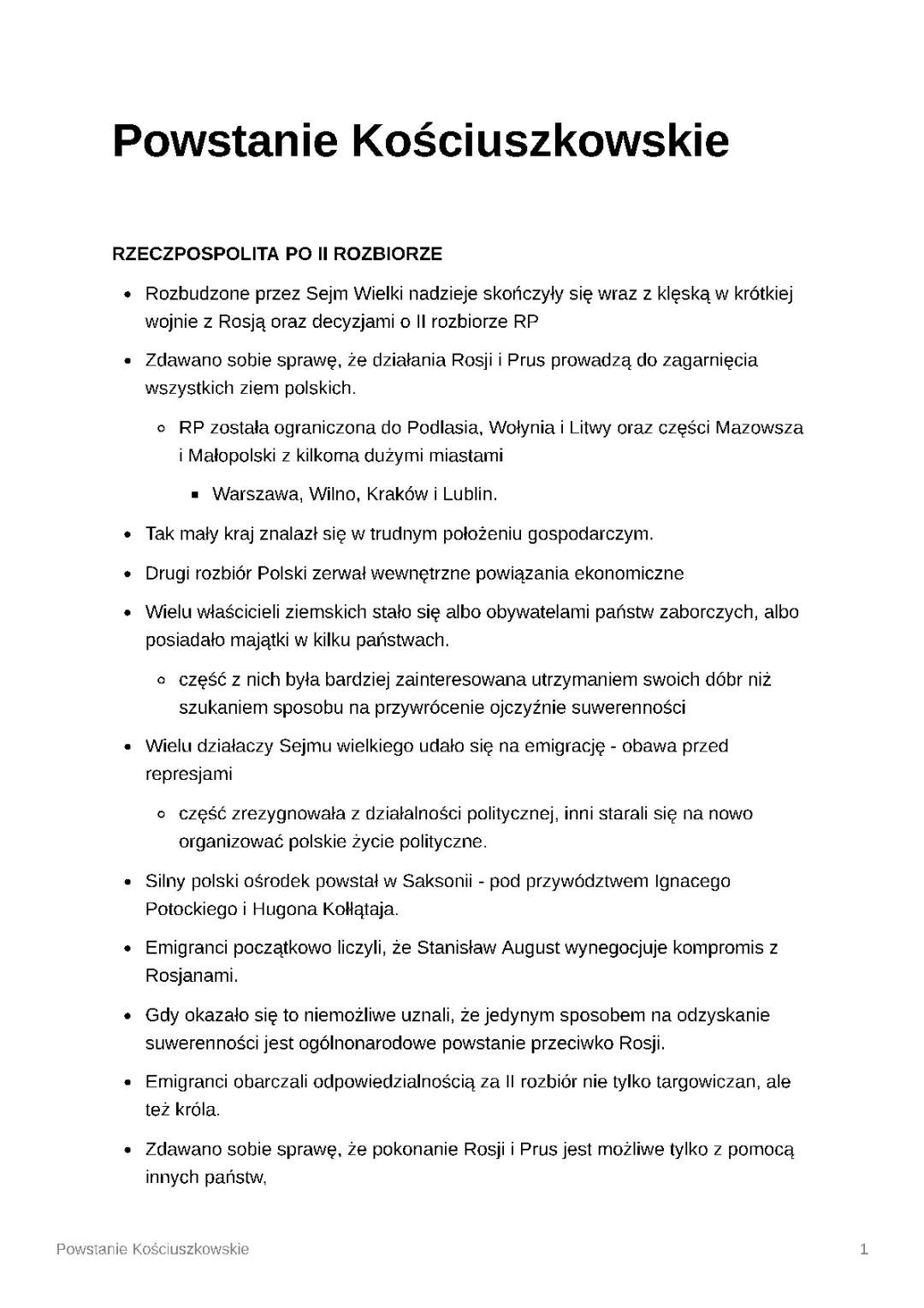 Powstanie Kościuszkowskie 