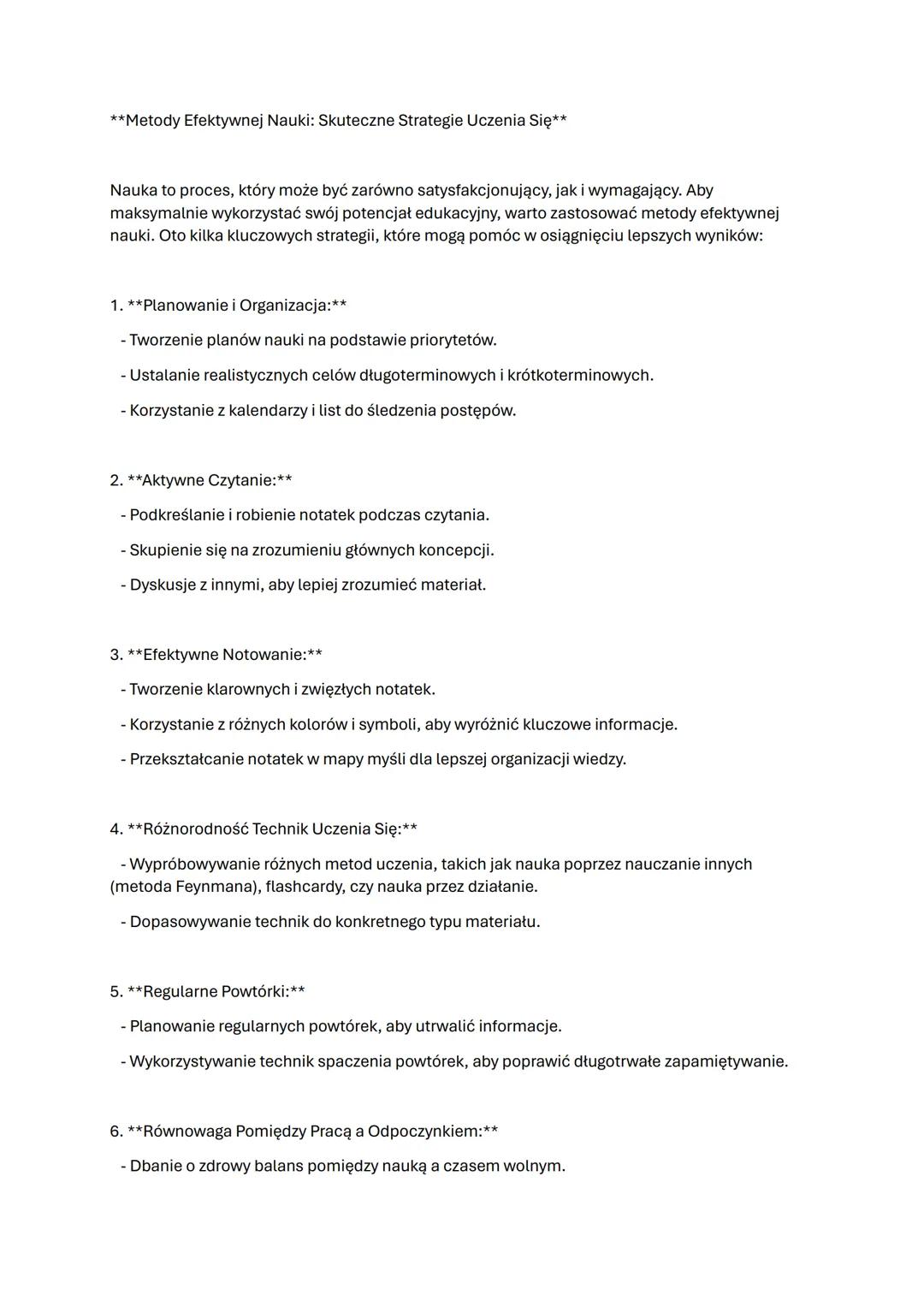 **Metody Efektywnej Nauki: Skuteczne Strategie Uczenia Się**
Nauka to proces, który może być zarówno satysfakcjonujący, jak i wymagający. Ab