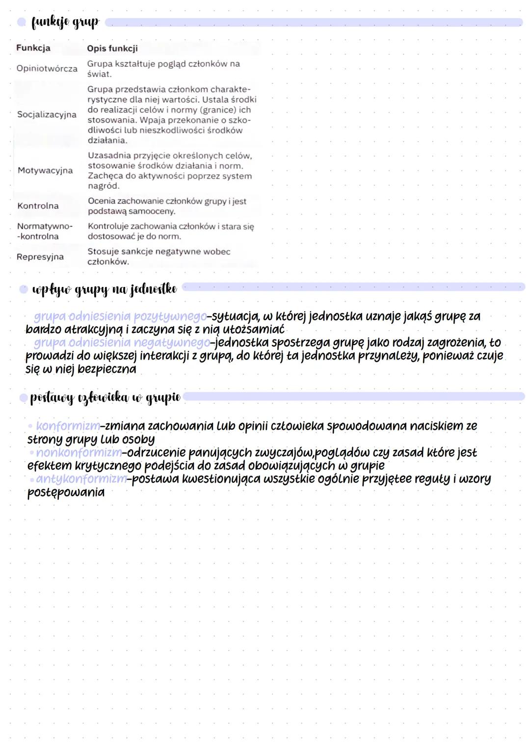 grupy społeczne
definicja grupy społecznej
Grupa to conajmniej trzyosobowa zbiorowość powiązana względnie stałymi więzami
społecznymi.
Kryte