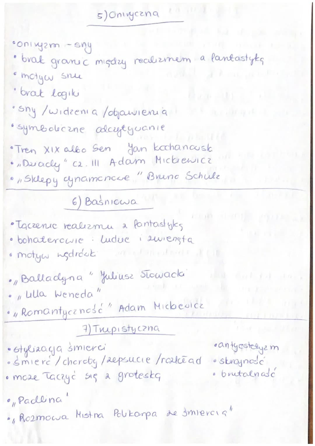 KONWENCJE LITERACKIE AMATE
1) Realistyczna
2) Naturalistyczna
3) Fantastyczna
4) Groteskowa
5) Oniryczna
9
6) Baśniowa Man
4) Trupistyczna
8