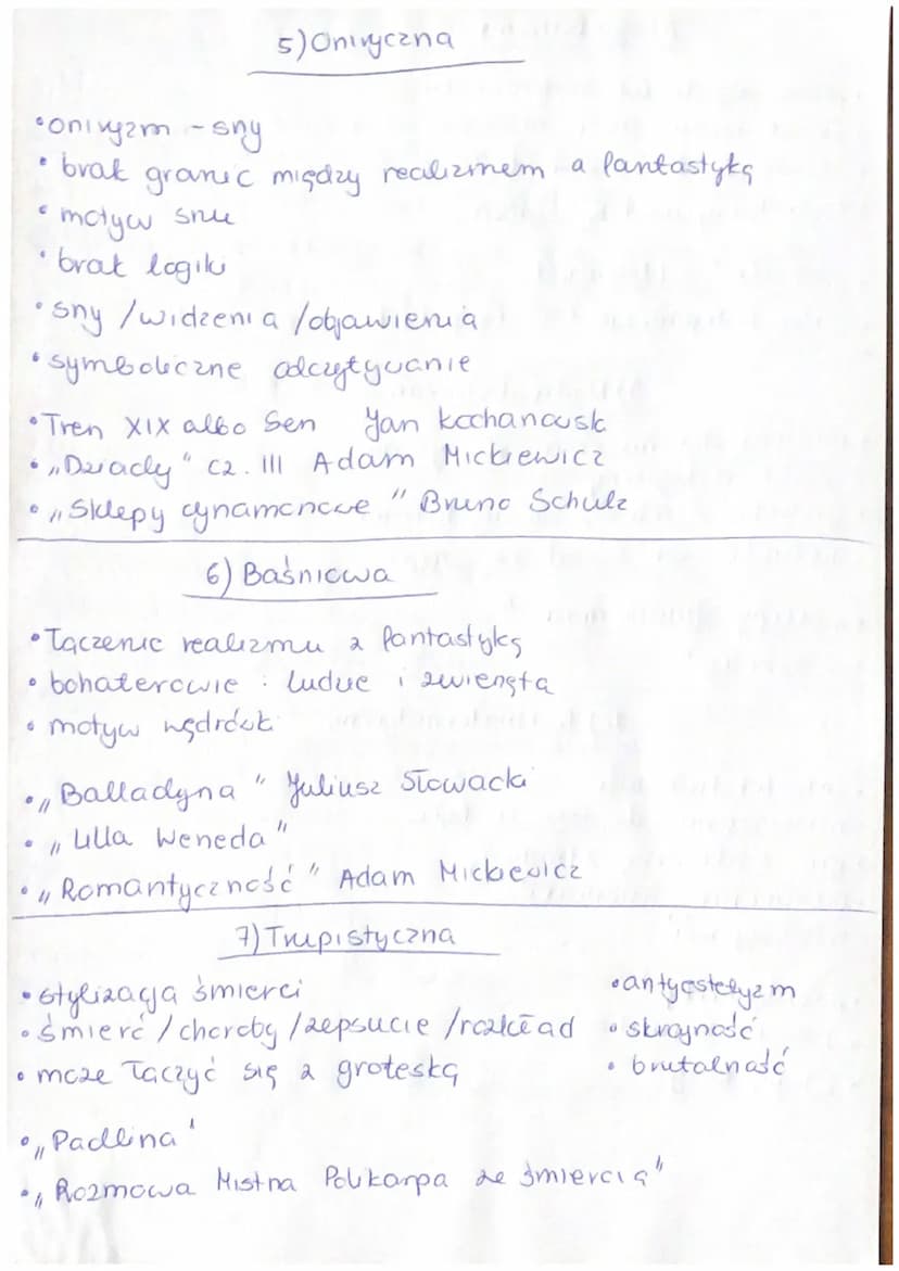 KONWENCJE LITERACKIE AMATE
1) Realistyczna
2) Naturalistyczna
3) Fantastyczna
4) Groteskowa
5) Oniryczna
9
6) Baśniowa Man
4) Trupistyczna
8