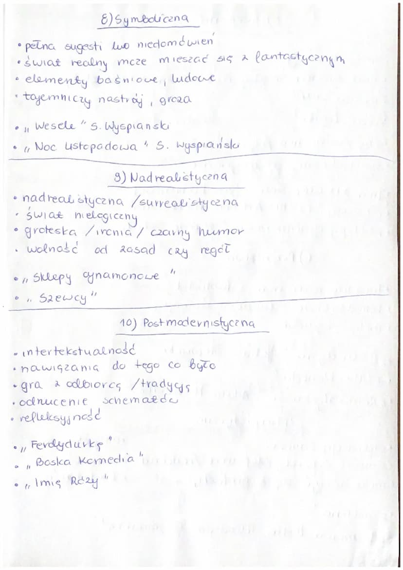 KONWENCJE LITERACKIE AMATE
1) Realistyczna
2) Naturalistyczna
3) Fantastyczna
4) Groteskowa
5) Oniryczna
9
6) Baśniowa Man
4) Trupistyczna
8