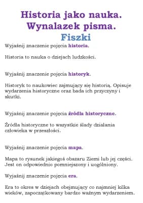 Know Historia jako nauka. Wynalazek pisma. Fiszki thumbnail