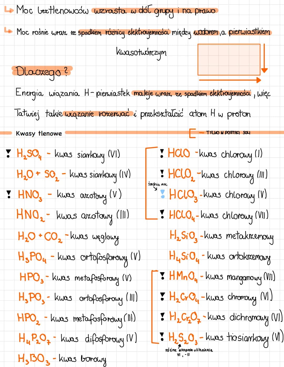 H-atom wodoru
R- reszta kwasowa
n- liczba atomów wodoru = wartościowość reszty kwasowej
KWASY
Organiczne
np. kw. octowy
Beztlenowe
np. HC
Kw