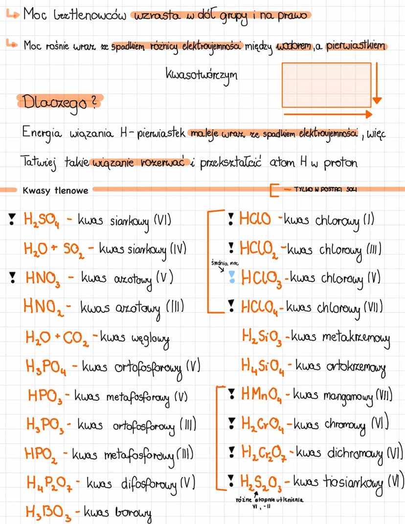 H-atom wodoru
R- reszta kwasowa
n- liczba atomów wodoru = wartościowość reszty kwasowej
KWASY
Organiczne
np. kw. octowy
Beztlenowe
np. HC
Kw