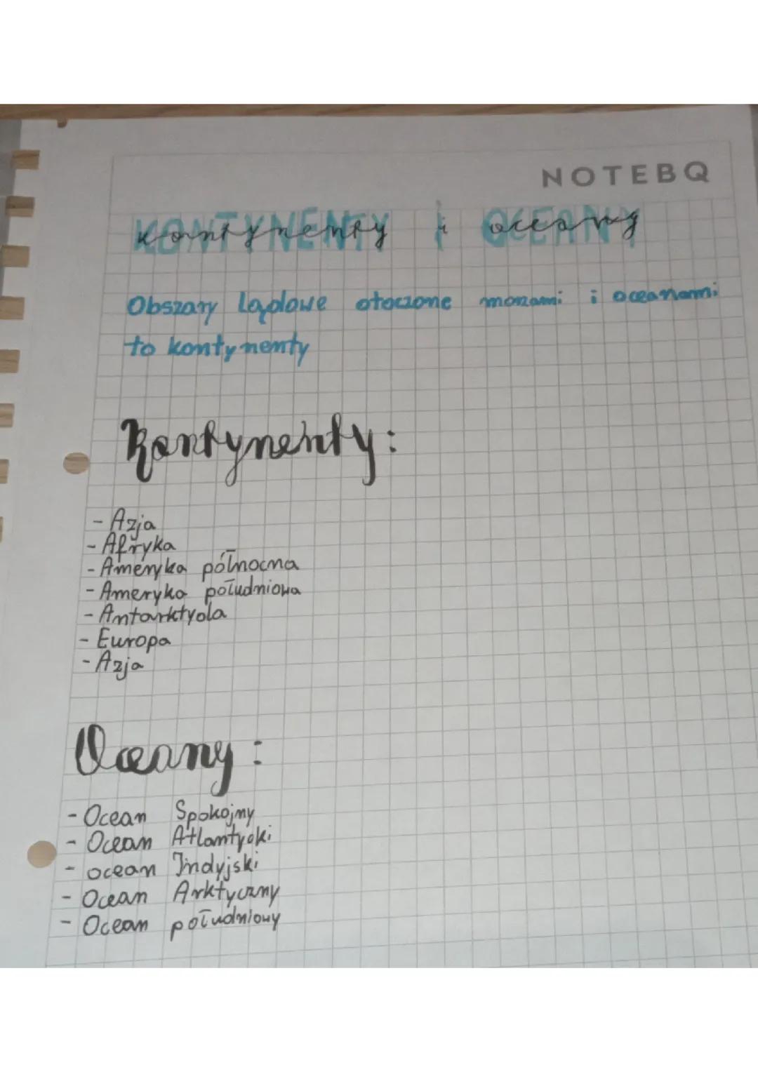 Kontynenty i Oceany - Podstawowe Informacje