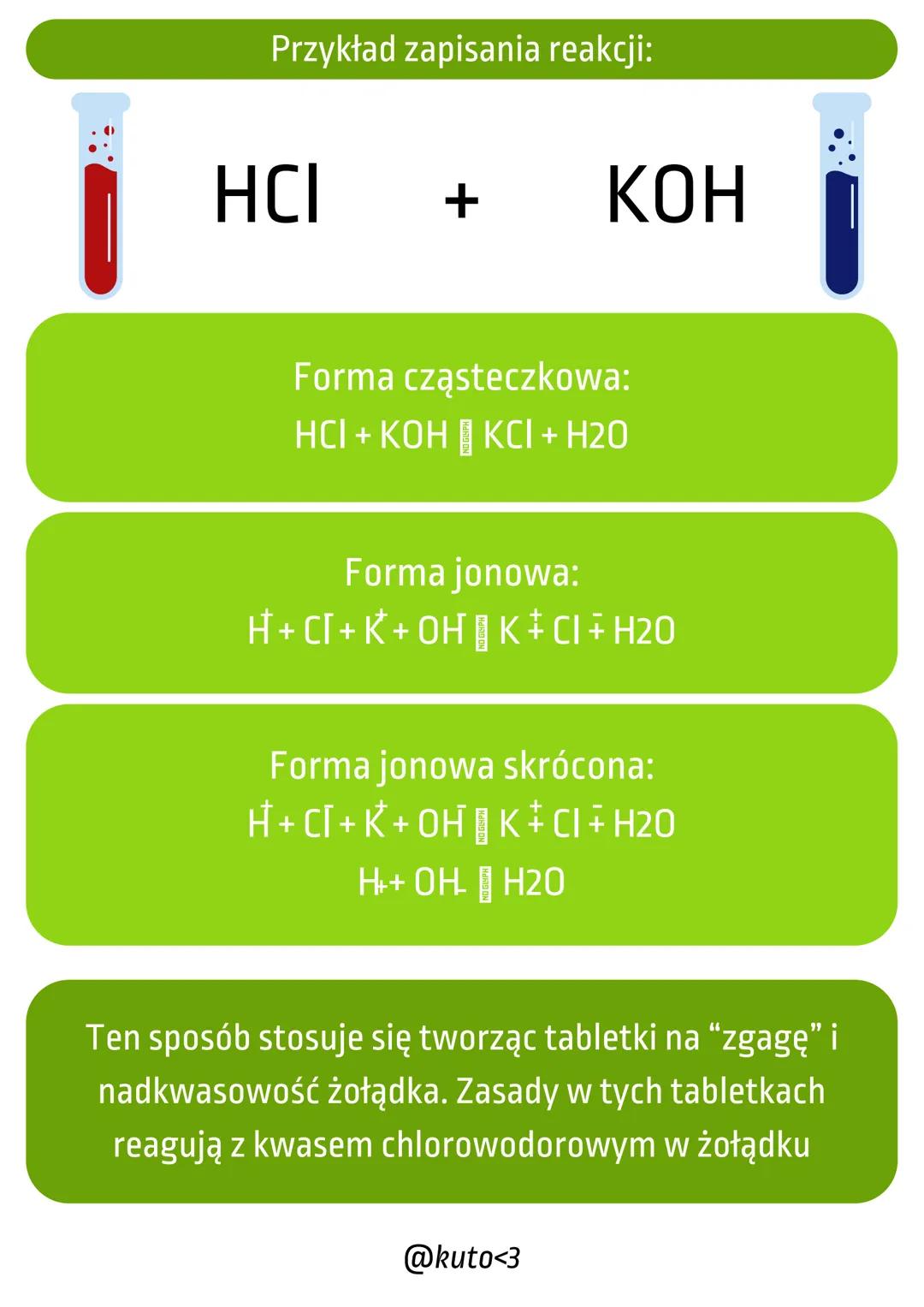 Reakcja zobojętniania
Czym jest reakcja zobojętniania?
To reakcja między kwasem a zasadą, tak by mienić
odczyn roztworu na obojętny.
Skala p