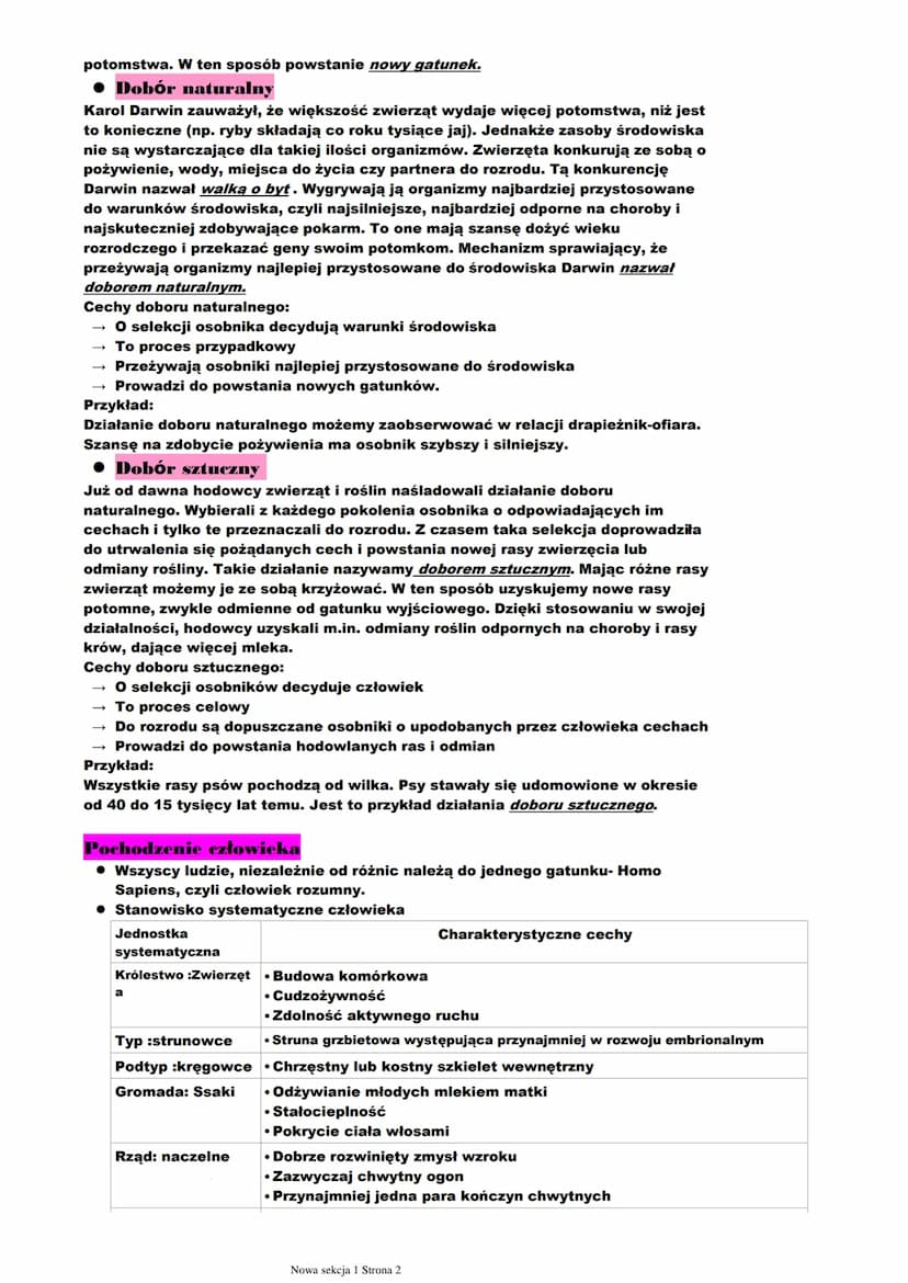 Ewolucja Życia
Czym jest ewolucja?
Ewolucja, jest to proces powolnych zmian, które są kierunkowe, nieodwracalne i
prowadzą do powstania nowe