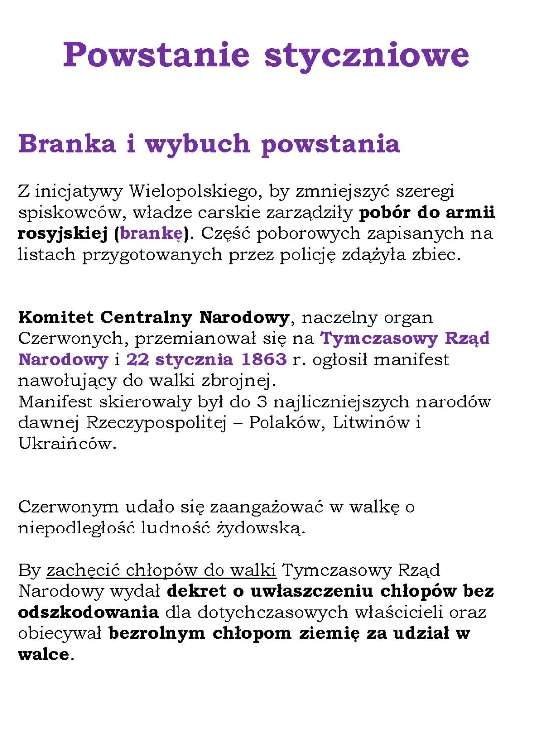 Przyczyny, Przebieg i Skutki Powstania Styczniowego - WSiP kl 7