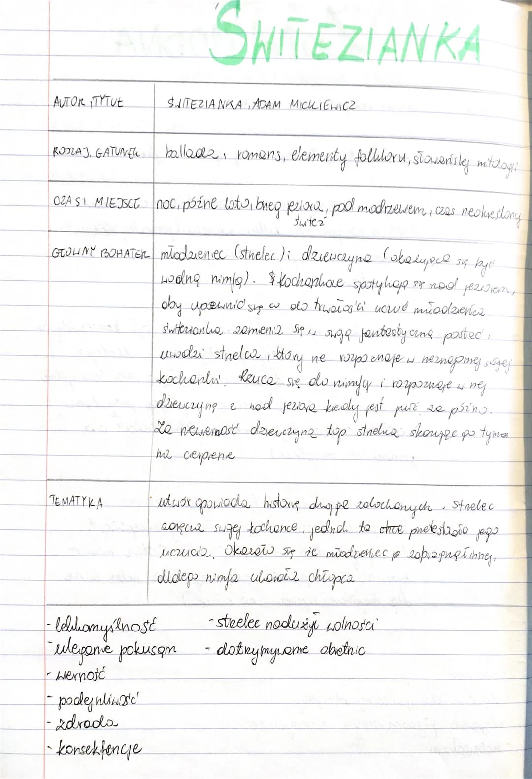 AUTOR TYTUŁ
RODZAJ GATUNEL
CZA SI MIEJSCE
GLOWAY BOHATER
TEMATYKA
- podejnliwośc
-zdrodo
-konsekfencje
SHITEZIANKA
SNITEZIANKA, ADAM MICKIEW