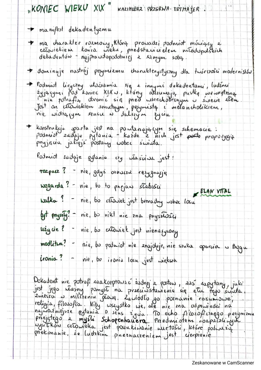 # KONIEC WIEKU XIX" KAZIMIERZ PRZERWA-TETMAJER.

→ manifest dekadentyzmu

→ ma charakter rozmowy, która prowadzi podmiot mówixcy 2
człowieki