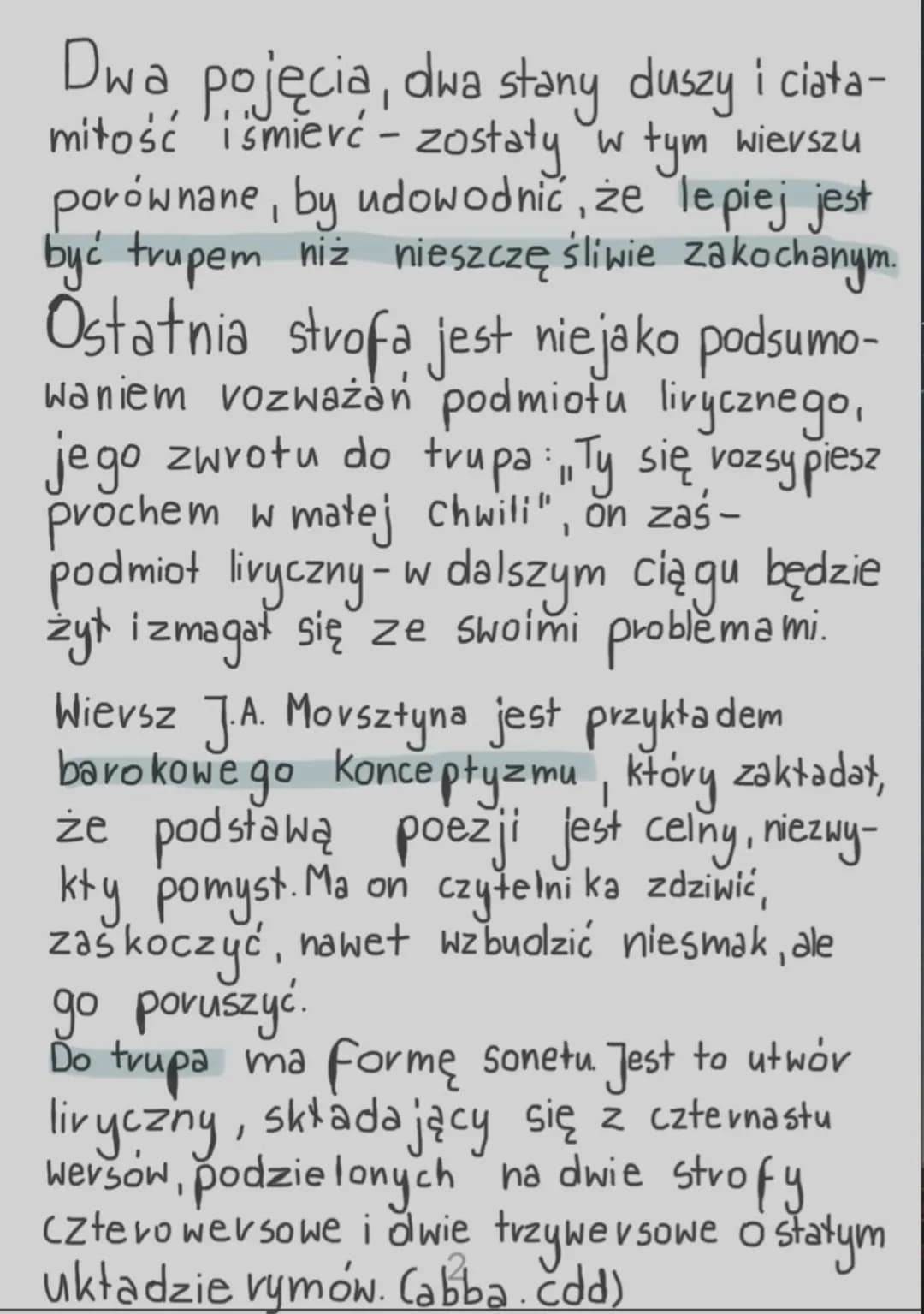 
<p>Sonet do trupa jest dziełem Jana Andrzeja Morsztyna. W tym wierszu podmiot liryczny zwraca się do trupa, leżącego na katafalku, wokół kt