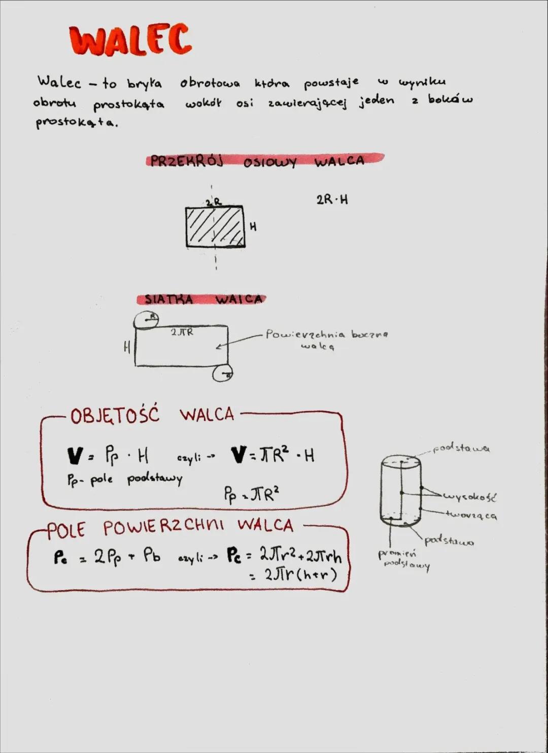 Walec - Kształt, Wzory i Zastosowanie