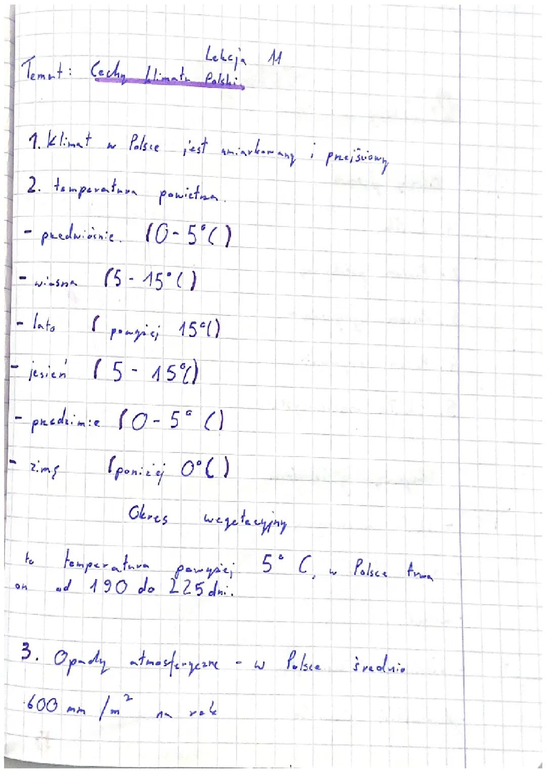 Cechy klimatu Polski