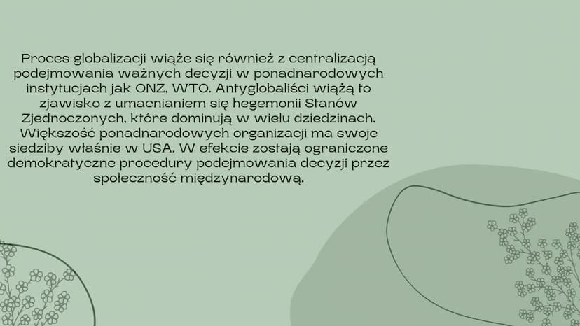 Globalizacja
nieszczęście czy nadzieja dla świata
Barcikowska Urszula Globalizacja jest bardzo szerokim i złożonym procesem,
mającym wpływ n