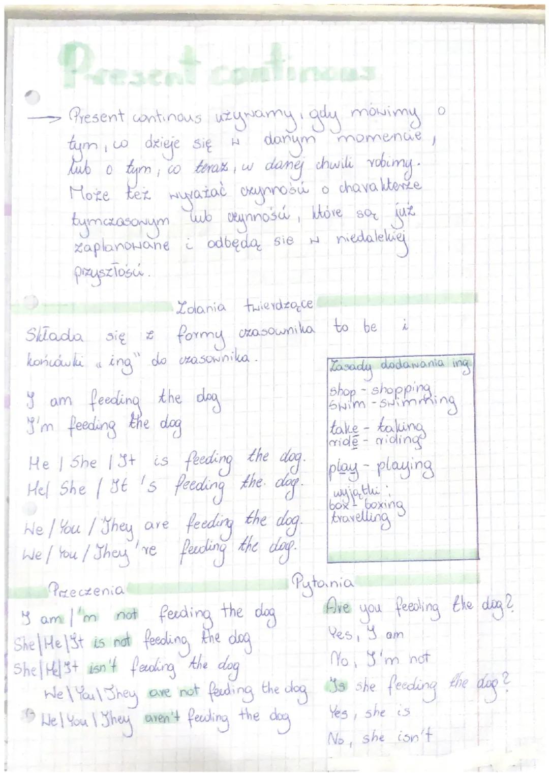 Present continous
-Present continous używamy, gdy mowimy
tym, co dzieje się w danym momencie,
tub o tym, co teraz, w danej chwili robimy.
Mo
