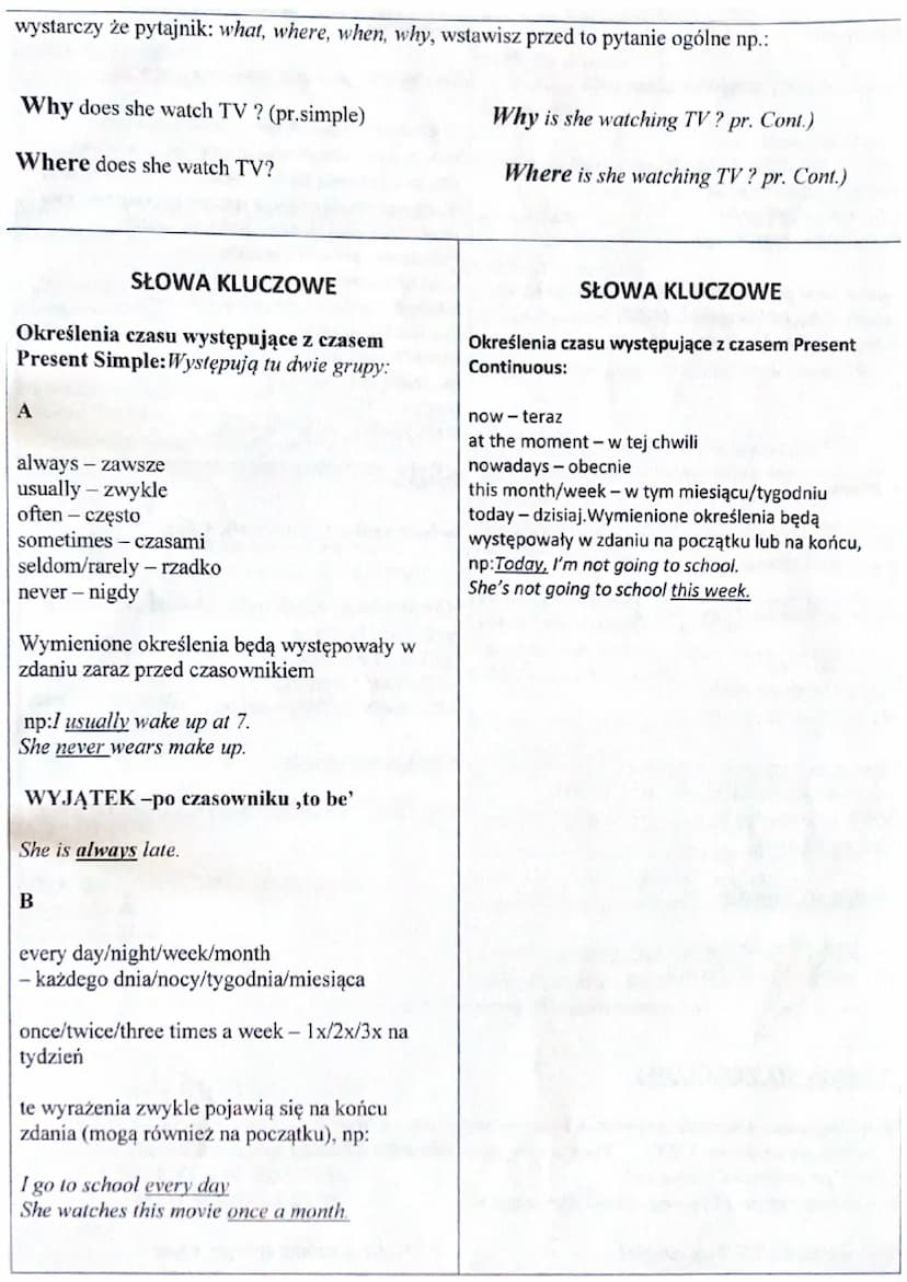 Present Simple
1 Kiedy mówimy o rzeczach powtarzających
się, np:
●
2) Kiedy mówimy o rzeczach stałych, np:
●
●
I go to school every day.
She