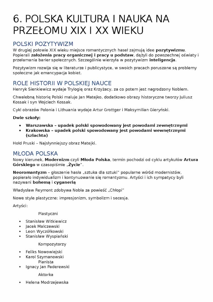 Know POLSKA KULTURA I NAUKA PRZEŁOMU XIX I XX WIEKU thumbnail