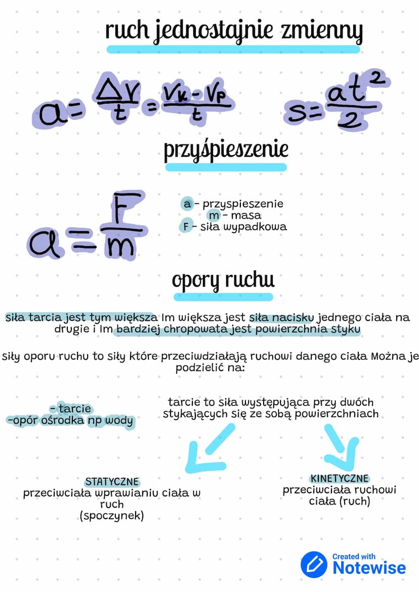 trzy zasady dynamiki Newtona
1. Jeżeli na ciało nie działa żadna siła lub działające siły się równoważą
to ciało pozostaje w spoczynku lub p