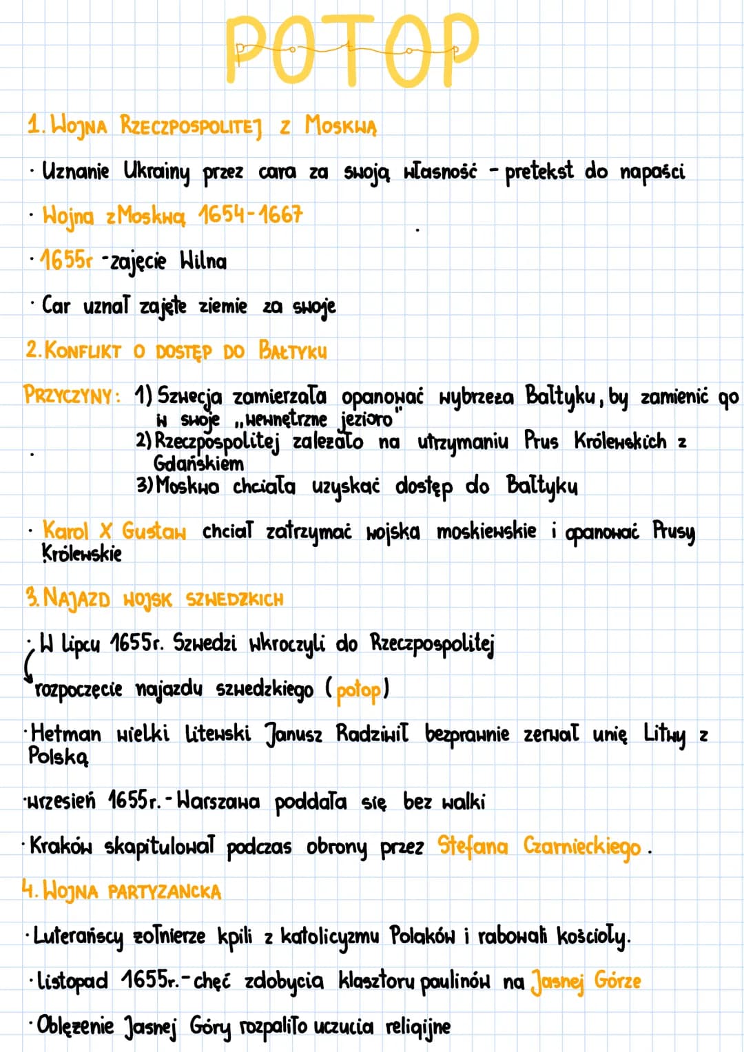 1. HOJNA RZECZPOSPOLITEJ Z MOSKHĄ
· Uznanie Ukrainy przez cara za swoją własność - pretekst do napaści
Hojna z Moskwa 1654-1667
POTOP
1655 -