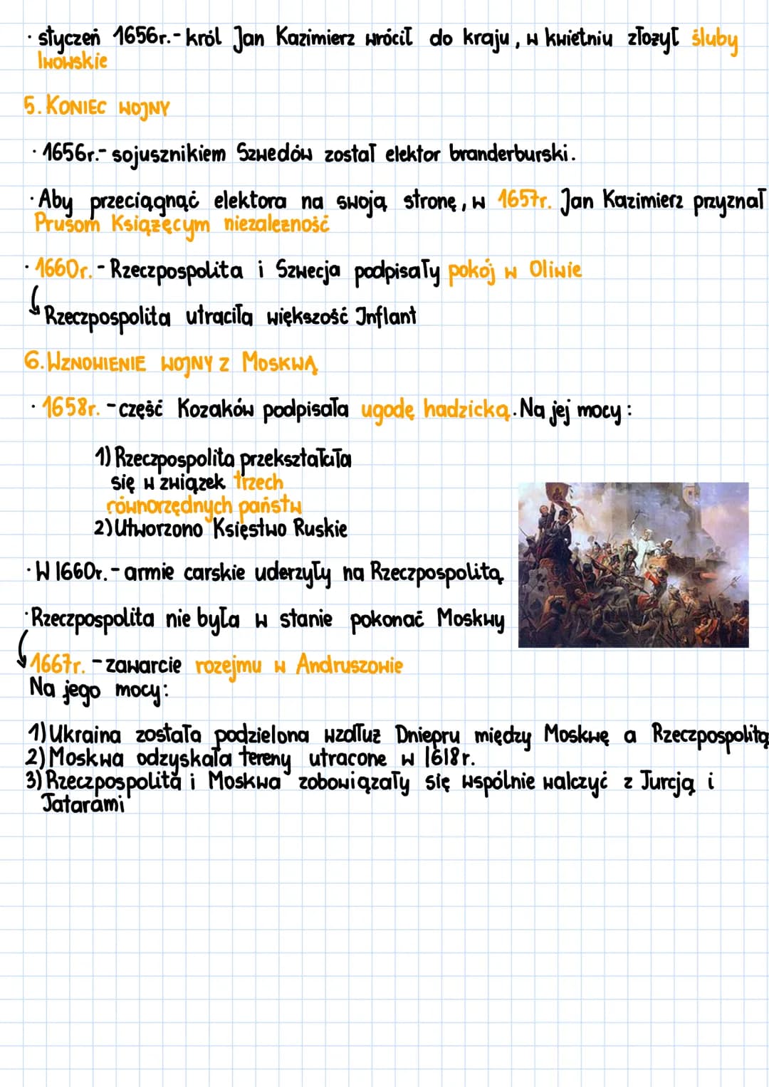 1. HOJNA RZECZPOSPOLITEJ Z MOSKHĄ
· Uznanie Ukrainy przez cara za swoją własność - pretekst do napaści
Hojna z Moskwa 1654-1667
POTOP
1655 -