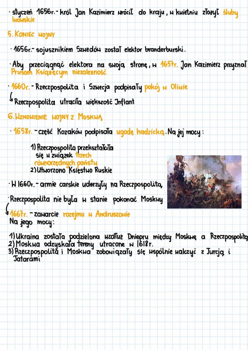 1. HOJNA RZECZPOSPOLITEJ Z MOSKHĄ
· Uznanie Ukrainy przez cara za swoją własność - pretekst do napaści
Hojna z Moskwa 1654-1667
POTOP
1655 -