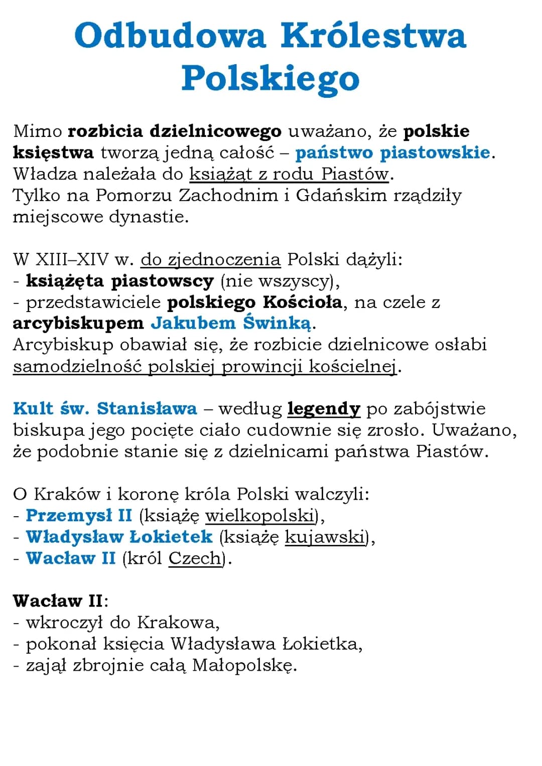 Odbudowa Królestwa Polskiego (kl 5, WSIP) 