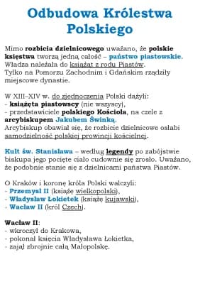 Know Odbudowa Królestwa Polskiego (kl 5, WSIP)  thumbnail