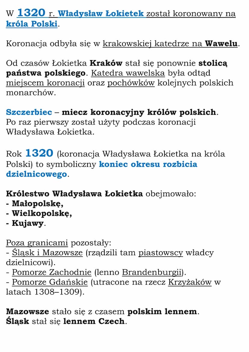 Odbudowa Królestwa
Polskiego
Mimo rozbicia dzielnicowego uważano, że polskie
księstwa tworzą jedną całość – państwo piastowskie.
Władza nale