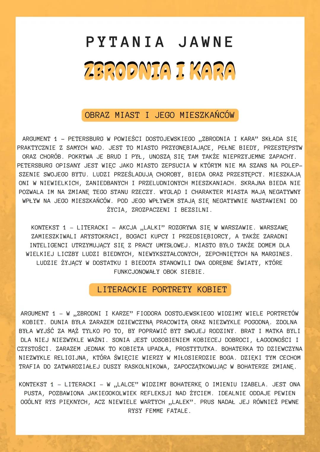 Obraz miast i jego mieszkańców, literackie portrety kobiet