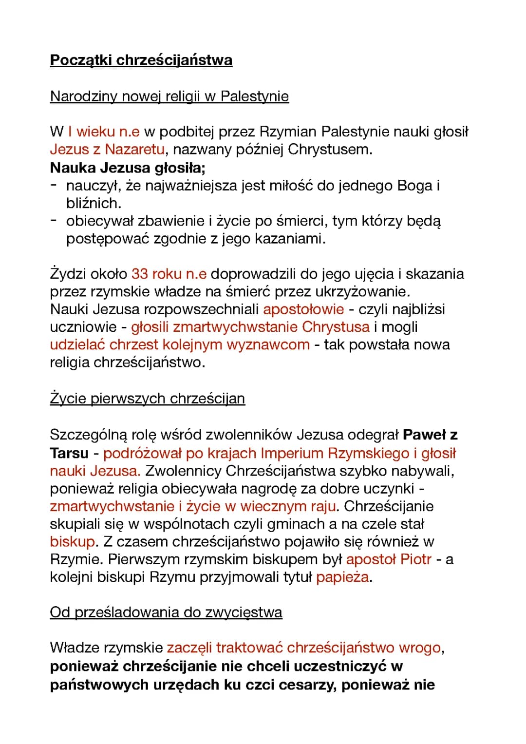 Początki chrześcijańtswa 
