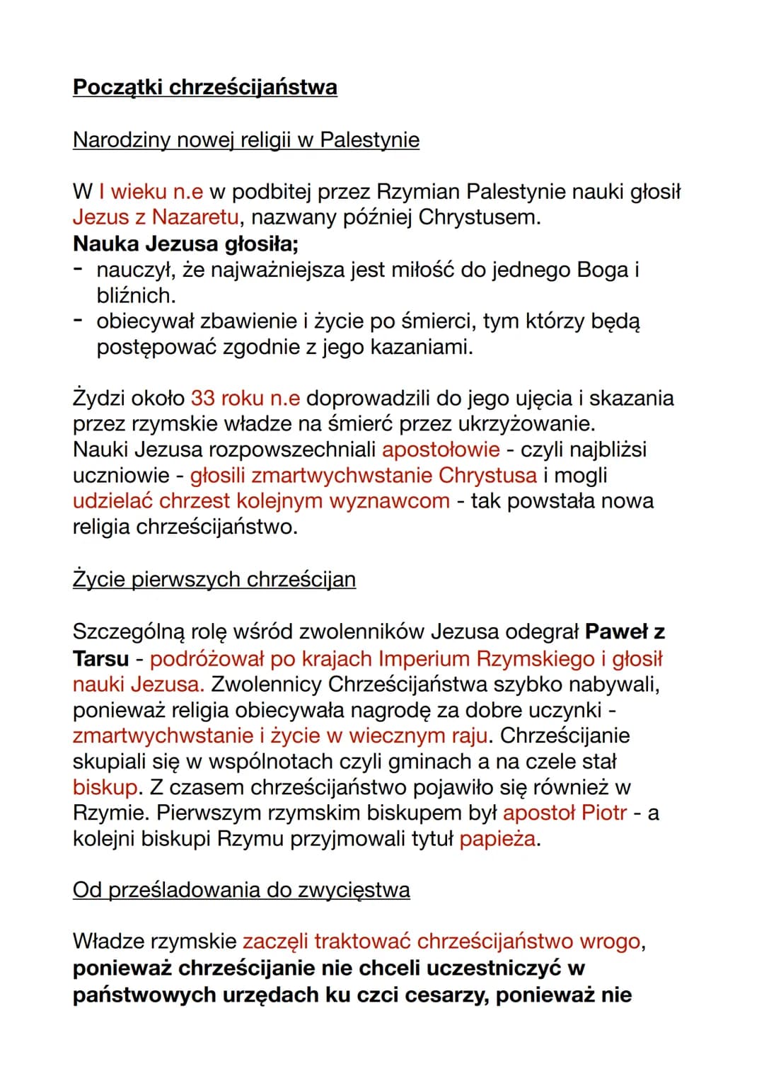 Początki chrześcijaństwa
Narodziny nowej religii w Palestynie
W I wieku n.e w podbitej przez Rzymian Palestynie nauki głosił
Jezus z Nazaret