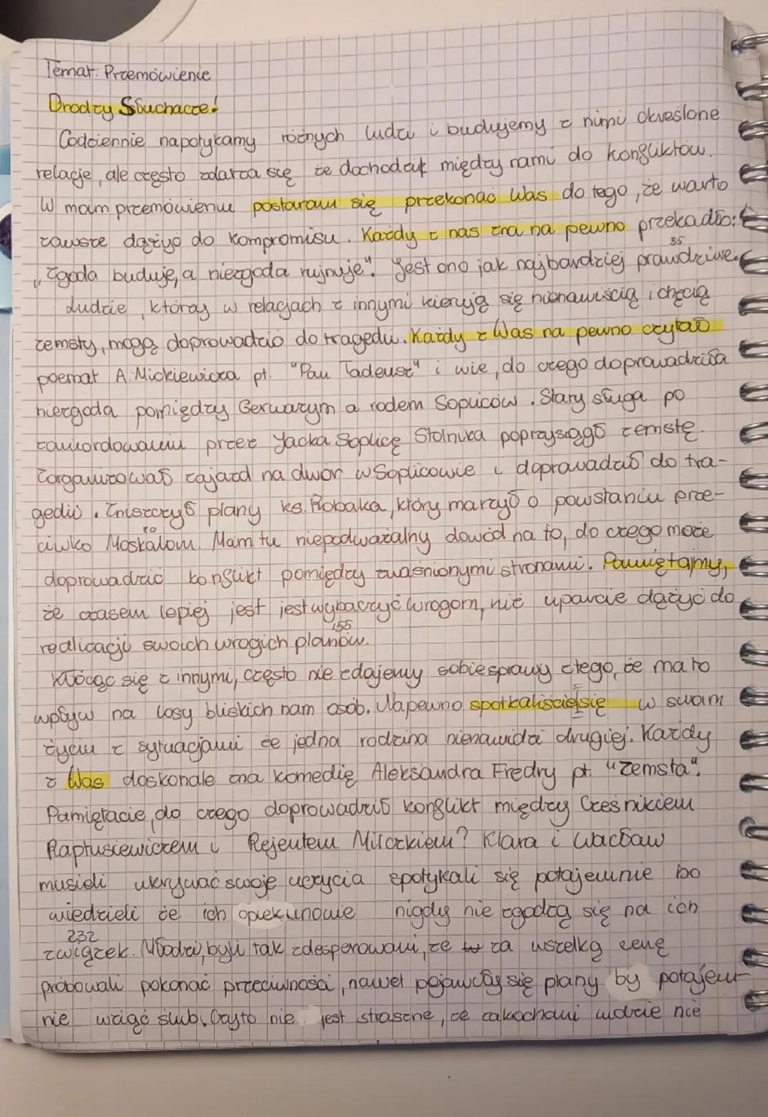 # Temat: Przemówienie
# Drodzy Słuchacze!

Codziennie napotykamy różnych ludzi i budujemy z nimi określone
relacje, ale często zdarza się, ż