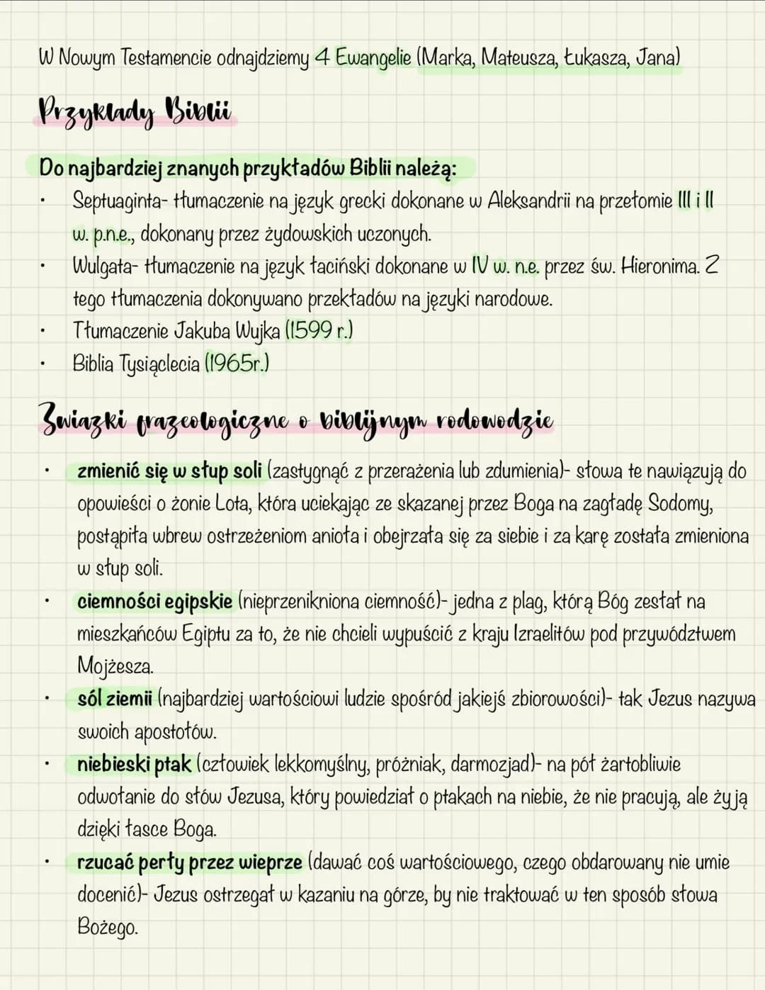 Biblia
Geneza nazwy
Nazwa Biblia pochodzi od greckiego słowa Biblos- łodyga papirusu, rozwój papirusu.
Poszczególne księgi kształtowały się 
