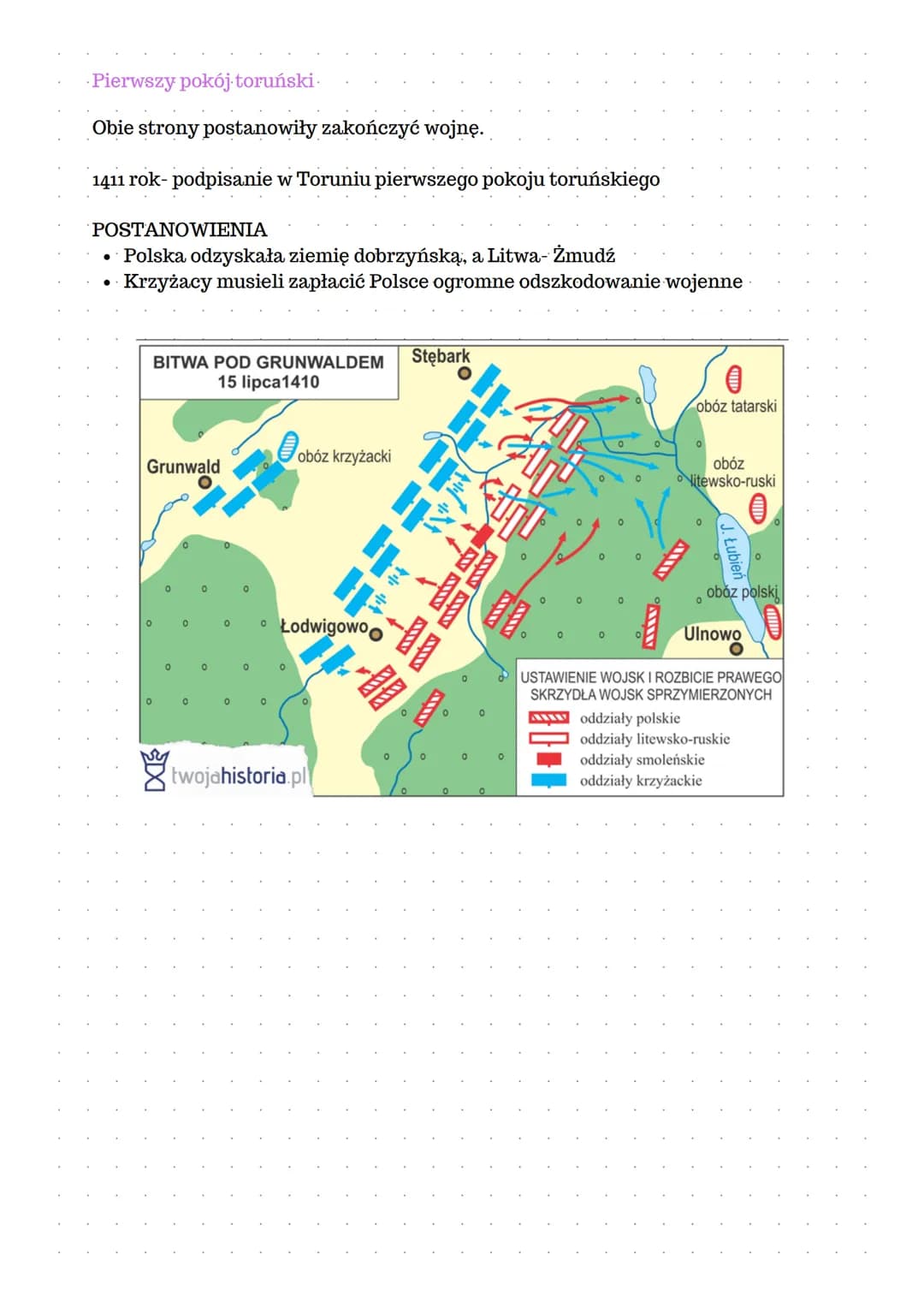 Wielka wojna z zakonem krzyżackim
Przyczyny wojny
W XIV wieku państwo zakonu krzyżackiego stało się potęgą. Krzyżacy czerpali
pokaźne zyski 