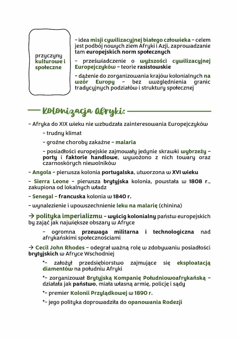 Ekspansja kolonialna
- nowy podział kontynentów:
kolonializm
system podporządkowania krajów o niższym
poziomie rozwoju przez potężne państwa