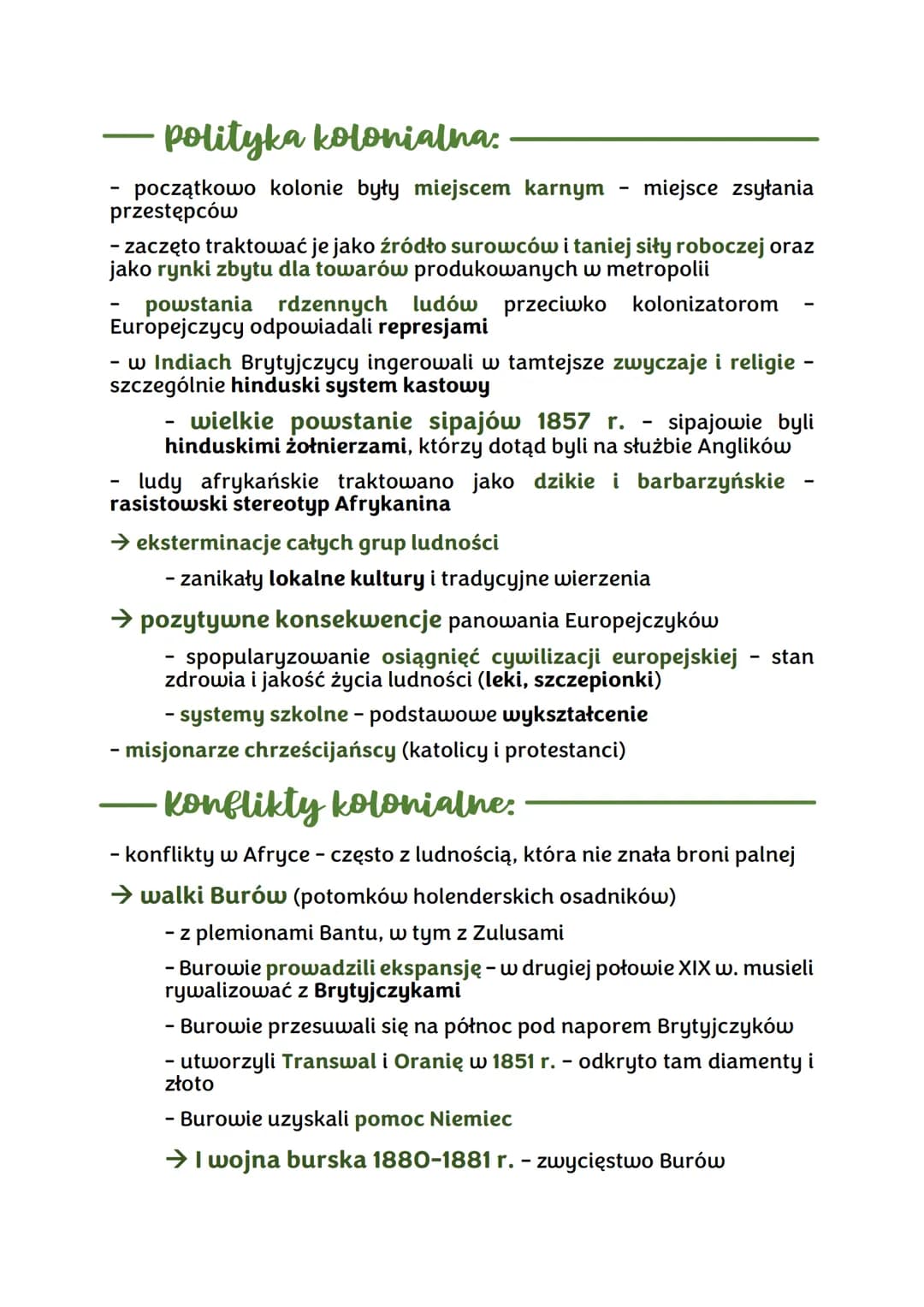 Ekspansja kolonialna
- nowy podział kontynentów:
kolonializm
system podporządkowania krajów o niższym
poziomie rozwoju przez potężne państwa