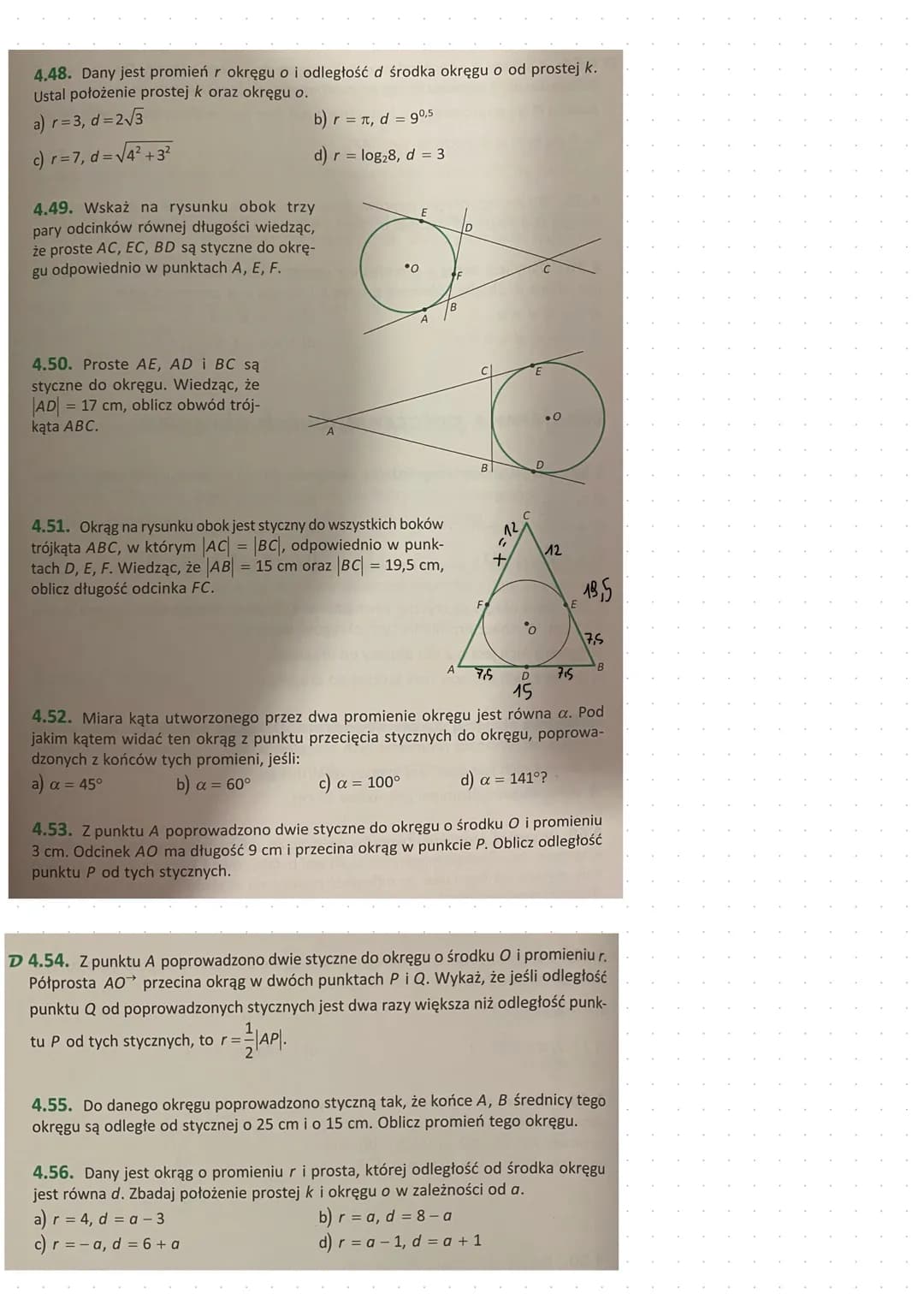 Powtórzenie wiadomości z geometrii z klasy 1
Symetralną odcinka - nazywamy prostą prostopadłą do tego odcinka, dzielącą go na dwie równe czę