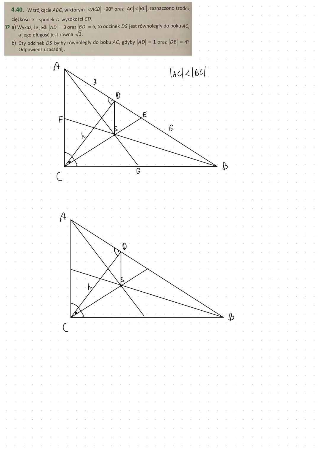 Powtórzenie wiadomości z geometrii z klasy 1
Symetralną odcinka - nazywamy prostą prostopadłą do tego odcinka, dzielącą go na dwie równe czę