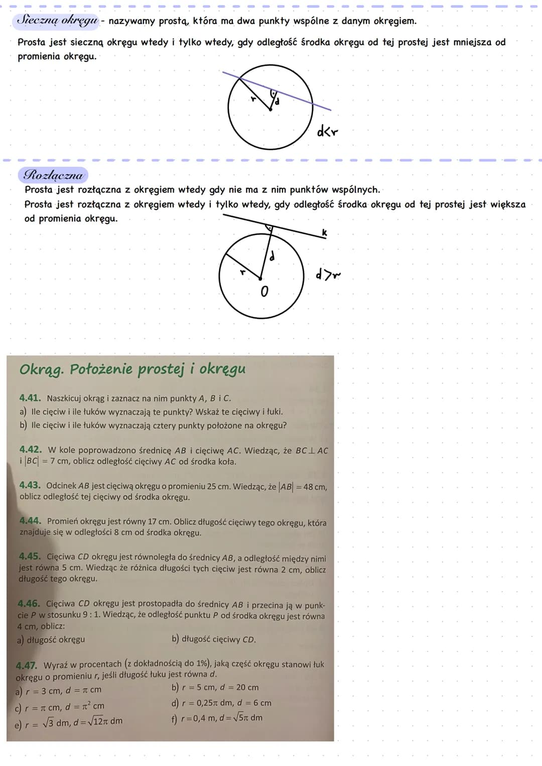 Powtórzenie wiadomości z geometrii z klasy 1
Symetralną odcinka - nazywamy prostą prostopadłą do tego odcinka, dzielącą go na dwie równe czę