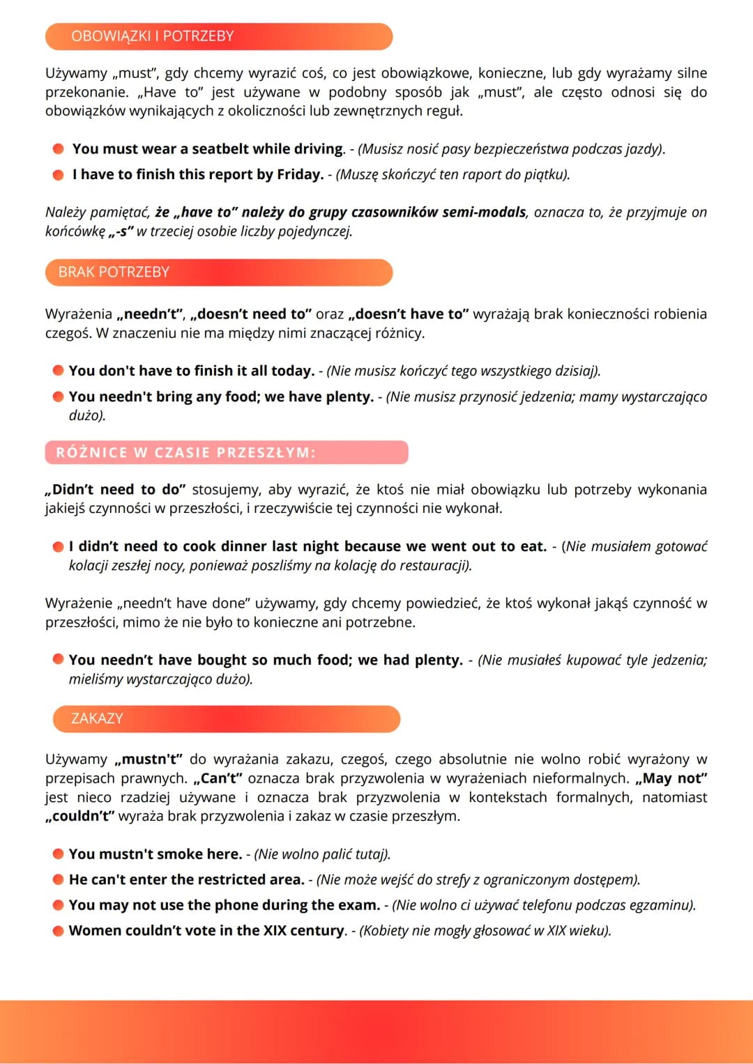 --- OCR Start ---
Czasowniki modalne
(modal verbs)
Czasowniki modalne w języku angielskim to specjalna kategoria czasowników, które wyrażają