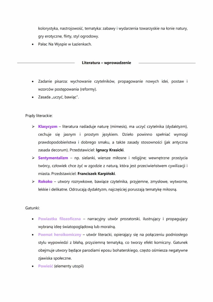 Oświecenie ●
●
●
W Europie:
●
3 fazy:
Najważniejszą wartością stały się rozum i wiedza.
Nazwa i ramy czasowe epoki
Nazwa oświecenie pochodzi